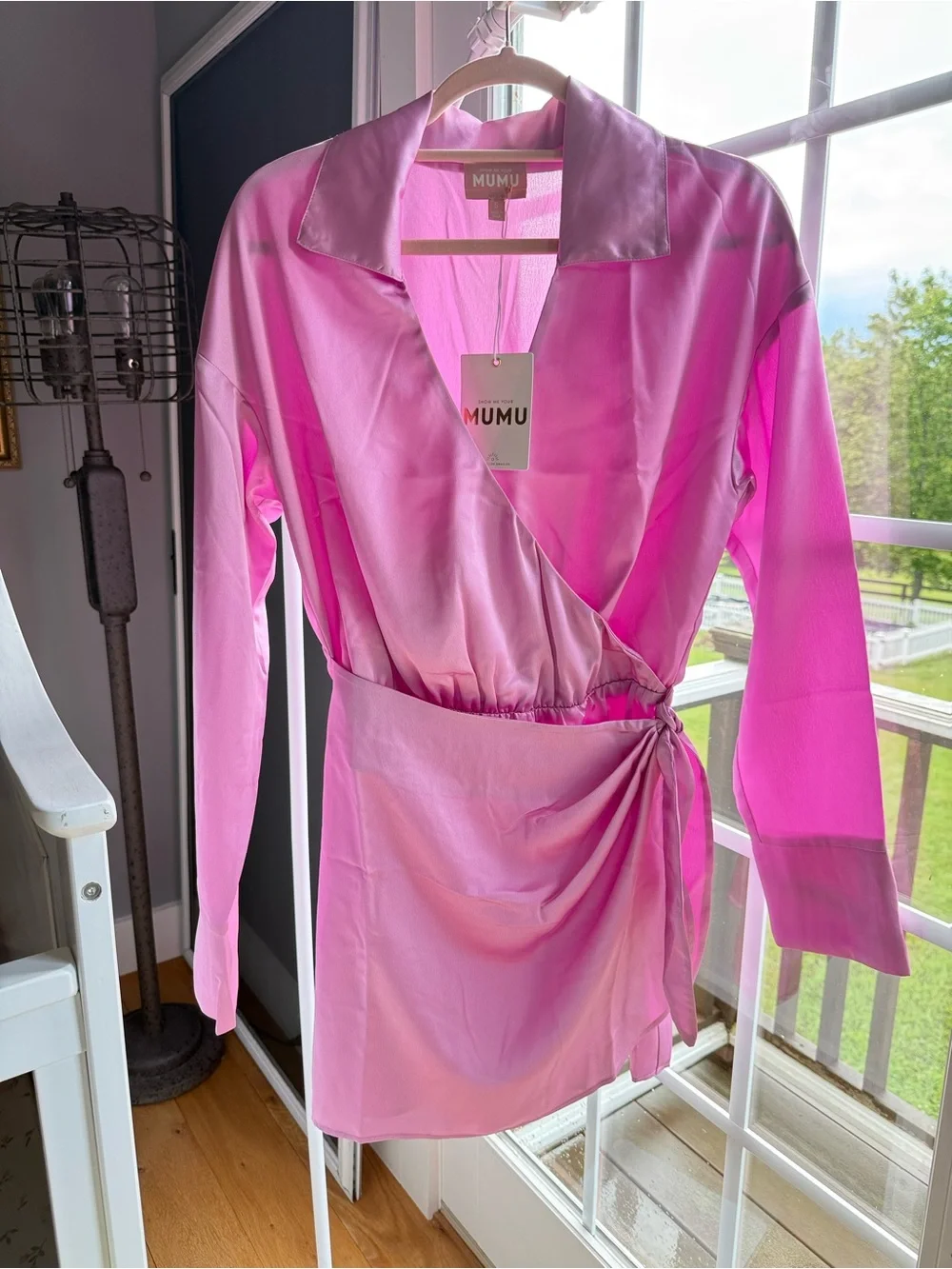 NWT - Show Me Your MuMu Satin Wrap Mini Dress